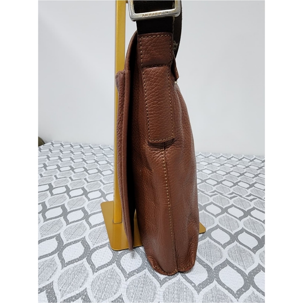 Burberry Vintage Haymarket Check Pebbled Messenger Bag Brown/Beige - Picture 8 of 15